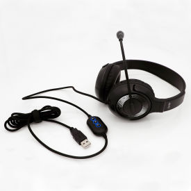 Avid 2AE5-5KLUSB AVID® AE-55 Personal On-Ear Headset with Microphone and USB Plug, Black image.