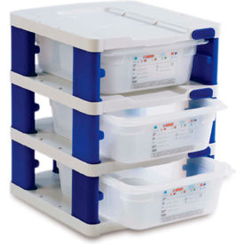 RCR ARABRANDS INC 18237 Araven Food Storage Container Tower, PP, Holds (3) 1/2 Size Containers image.