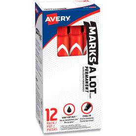 Avery® Marks-A-Lot Desk-Style Permanent Marker Medium Chisel Tip Red Ink Dozen