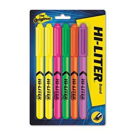 Avery Dennison Corporation 23565 Hi-Liter Pen Style Highlighters, Six-Color Fluorescent Set image.