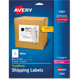 Avery® Shipping Labels with TrueBlock Technology 8-1/2 x 11 White Laser 25/Pack