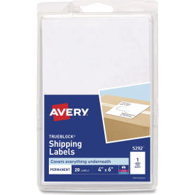 Avery® Laser/Inkjet Shipping Labels w/TrueBlock Technology 4 x 6 White 20/PK