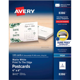 Avery® Printable Postcards Inkjet 80 lb 4x6 Matte White 100 Cards/Box
