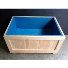 Global Industrial B1452274 Global Industrial™ Two Way Entry Wood Crate w/ Lid & Foam Lining, 31-1/2"L x 19-1/2"W x 22"H image.