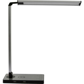 Amax Lighting, Inc LED-DL10/BLK Amax Lighting LED Desk Lamp, Wireless, 2USB, 10W, Black image.