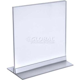 Azar International 102718 Global Approved 102718 Vertical/Horizontal Acrylic T-Stripe Sign Holder, 8" x 10" - Pkg Qty 10 image.