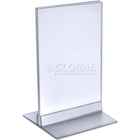 Global Approved 102722 Vertical/Horizontal Acrylic T-Stripe Sign Holder, 5