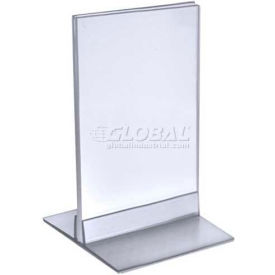 Global Approved 102726 Vertical/Horizontal Acrylic T-Stripe Sign Holder, 4