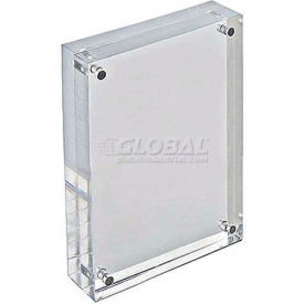Azar International 104433 Global Approved 104433 Acrylic Vertical/Horizontal Block Frame, 4" x 6" ,1 Piece image.