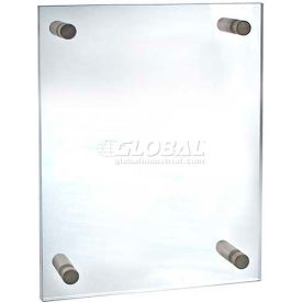 Azar International 105508 Global Approved 105508 Acrylic Standoff Sign Holder W/ Caps, 11" x 17" ,1 Piece image.