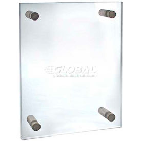 Azar International 105514****** Global Approved 105514 Acrylic Standoff Sign Holder W/ Caps, 8.5" x 11" ,1 Piece image.