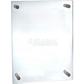 Azar International 105528 Global Approved 105528 Acrylic Standoff Sign Holder W/ Caps, 17" x 22" ,1 Piece image.