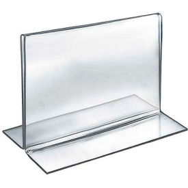 Azar International 152725 Global Approved 152725 Horizontal Double Sided Stand Up Sign Holder, 6" x 5", Acrylic - Pkg Qty 10 image.
