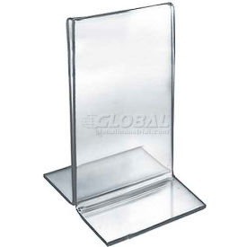 Azar International 152731 Global Approved 152731 Vertical Double Sided Stand Up Sign Holder, 3.5" x 5", Acrylic - Pkg Qty 10 image.