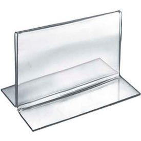 Azar International 152732 Global Approved 152732 Horizontal Double Sided Stand Up Sign Holder, 5" x 3.5", Acrylic - Pkg Qty 10 image.