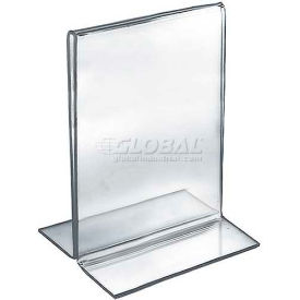Azar International 152733 Global Approved 152733 Vertical Double Sided Stand Up Sign Holder, 5.5" x 8.5", Acrylic - Pkg Qty 10 image.