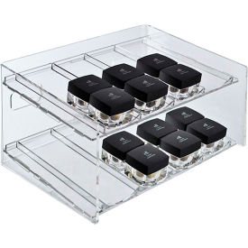 Azar International 222482 Global Approved 222482, 8 Compartment Cosmetic Display, 12"W x 6.5"H x 8"D, CLR, 1 Pc image.