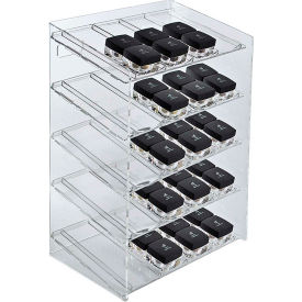 Azar International 222485 Global Approved 222485, 20 Compartment Cosmetic Display, 12"W x 18.5"H x 8.5"D, CLR, 1 Pc image.