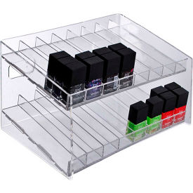 Azar International 222682 Global Approved 222682, 16 Compartment Cosmetic Display, 12"W x 7.5"H x 8"D, CLR, 1 Pc image.