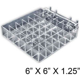 Azar International 225551 Global Approved 225551 36-Section Lipstick Tray For Pegboard/Slatwall 6" x 1.25" Acrylic - Pkg Qty 2 image.