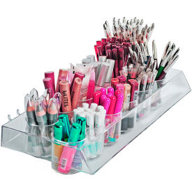 Azar International 225579 Global Approved 225579, 12 Cup Cosmetic Display , 15.75"W x 2.5"H x 7"D, CLR - Pkg Qty 2 image.
