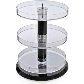Azar International 227030 Global Approved 227030, 3-Tier Open Round Tray W/No Dividers, 2"H, CLR, 1 Pc image.