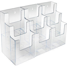 Azar International 252817 Global Approved 252817, Three-Tier Brochure Holder, 13-1/2"W x 5-1/4"D x 9"H - Pkg Qty 2 image.