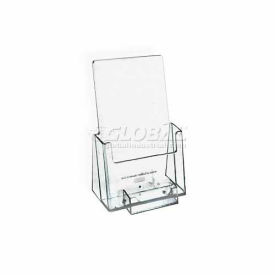 Azar International 252922-50PK Global Approved 252922-50PK Countertop Tri-Fold Brochure Holder W/ Card Pocket - Pkg Qty 50 image.