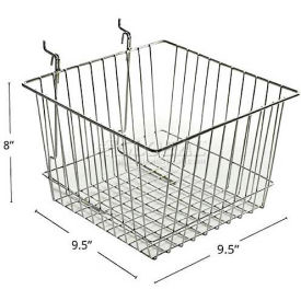 Azar International 300621 Global Approved 300621 Chrome Wire Basket, 4.25" High, Metal - Pkg Qty 2 image.