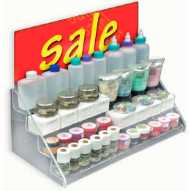 Azar International 326042 Global Approved 326042 4-Step Countertop Display, 16" x 8", Acrylic ,1 Piece image.