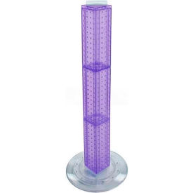 Azar International 700223-PUR Global Approved 700223-PUR 36" Pegboard Revolving Floor Display 4-Sided Purple Translucent 1 Piece image.