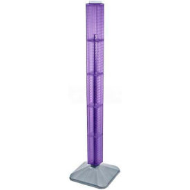 Azar International 700225-PUR Global Approved 700225-PUR 48" Pegboard Revolving Floor Display 4-Sided Purple Translucent 1 Piece image.