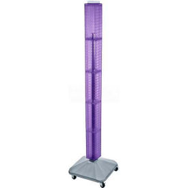 Azar International 700226-PUR Global Approved 700226-PUR 60" Pegboard Rolling Floor Display, 4-Sided, Purple Translucent ,1 Piece image.