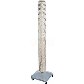 Azar International 700226-WHT Global Approved 700226-WHT 60" Pegboard Rolling Floor Display, 4-Sided, White Solid ,1 Piece image.