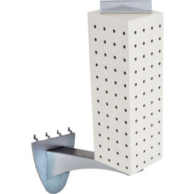 Azar International 700231-WHT Global Approved 700231-WHT, Four-sided Pegboard Tower W/ Extension, 4"W x 4"D x 12"H image.