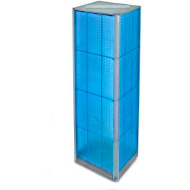 Azar International 700405-BLU Global Approved 700405-BLU Four-Sided Pegboard Spinning Floor Display, 16" x 60", Blue ,1 Piece image.