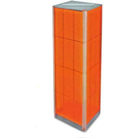 Azar International 700405-ORG Global Approved 700405-ORG Four-Sided Pegboard Spinning Floor Display, 16" x 60", Orange ,1 Piece image.