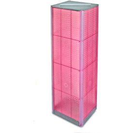 Azar International 700405-PNK Global Approved 700405-PNK Four-Sided Pegboard Spinning Floor Display, 16" x 60", Pink ,1 Piece image.