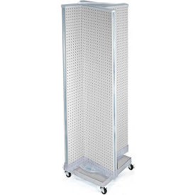 Azar International 700422-WHT Global Approved 700422-WHT, Pinwheel Pegboard Display W/Wheel RB, 16"W x 60"H, WH, 1 Pc image.