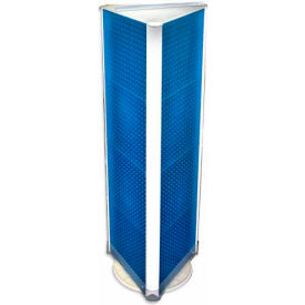 Azar International 700450-BLU Global Approved 700450-BLU Three-Sided Spinning Pegboard Floor Display, 16" x 60", Blue Opaque image.