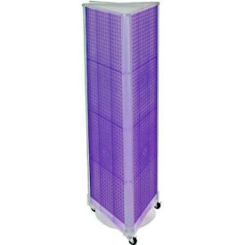 Azar International 700451-PUR Global Approved 700451-PUR Three-Sided Spinning Pegboard W/ Wheels 16" x 60" Purple Opaque 1 Piece image.