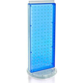 Azar International 700509-BLU Global Approved 700509-BLU Two-Sided Non-Revolving Pegboard Countertop Display, 8" x 20", Blue image.