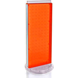 Azar International 700509-ORG Global Approved 700509-ORG Two-Sided Non-Revolving Pegboard Countertop Display, 8" x 20", Orange image.