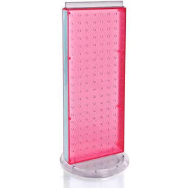 Azar International 700509-PNK Global Approved 700509-PNK Two-Sided Non-Revolving Pegboard Countertop Display, 8" x 20", Pink image.