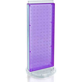 Azar International 700509-PUR Global Approved 700509-PUR Two-Sided Non-Revolving Pegboard Countertop Display, 8" x 20", Purple image.