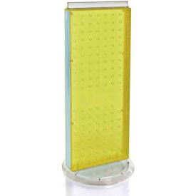 Azar International 700509-YEL Global Approved 700509-YEL Two-Sided Non-Revolving Pegboard Countertop Display, 8" x 20", Yellow image.