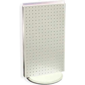 Azar International 700513-WHT Global Approved 700513-WHT Two-Sided Revolving Pegboard Countertop Display, 13.5" x 22", White image.