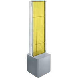 Global Approved 700728-YEL, Two-Sided Pegboard Floor Display W/ Studio Base, 14-1/2
