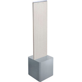 Azar International 700729-WHT Global Approved 700729-WHT, Two-Sided Pegboard Floor Display W/ Studio Base, 14-1/2"W x 14"D x 58"H image.