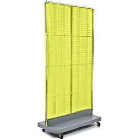 Azar International 700732-YEL Global Approved 700732-YEL, Pegboard Floor Stand, 32"W x 60"H, 1 Pc image.